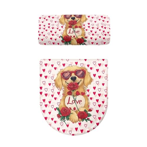 Christmas Bow Bell Toilet Tank Lid Cover and Toilet Seat Lid Cover 2 Pcs Set R349643