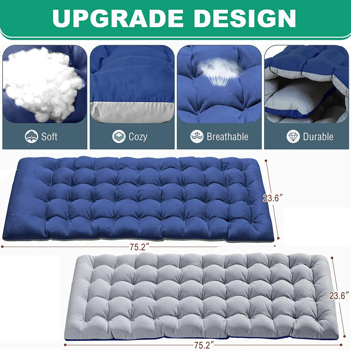 Folding Camping Cot with Cushion & Pillow K428