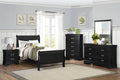 Twin Bed Nightstand Dresser Mirror 4pc Set Black V609
