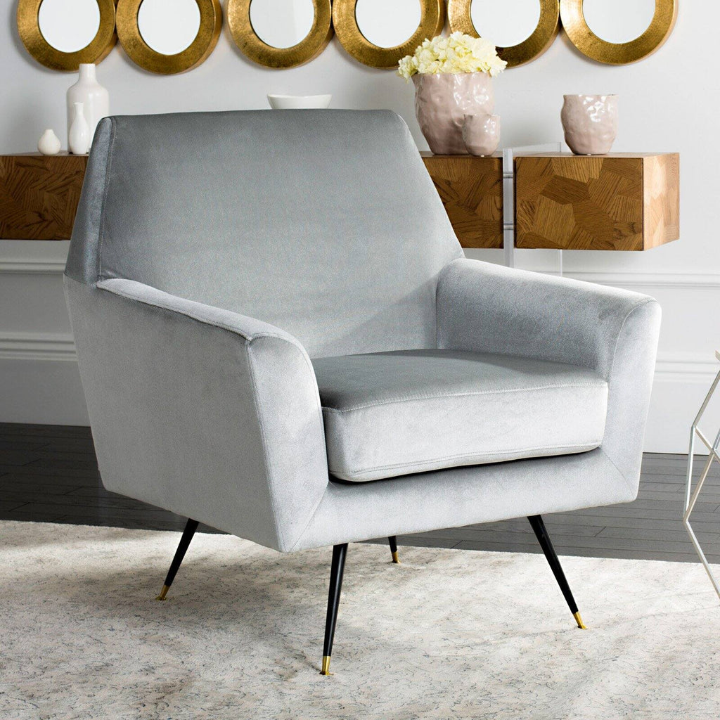 Light Grey Velvet Accent Chair I57016