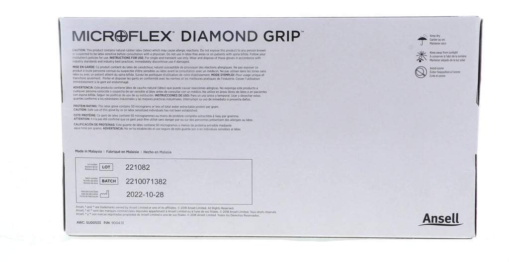Large White Powder-Free Latex Examination Gloves E460