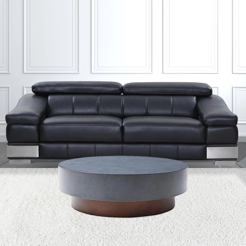 48 in. Antique Copper Grey Steel Round Coffee Table M921