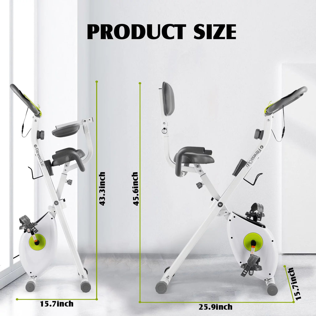 Folding Upright Cycling Exercise Bike with Backrest Magnetic Resistance Q174