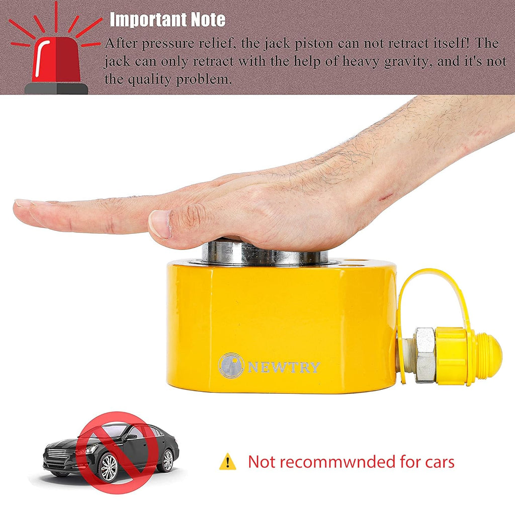 20T Hydraulic Ram Cylinder Jack, 0.51” Low Profile, Portable A515147