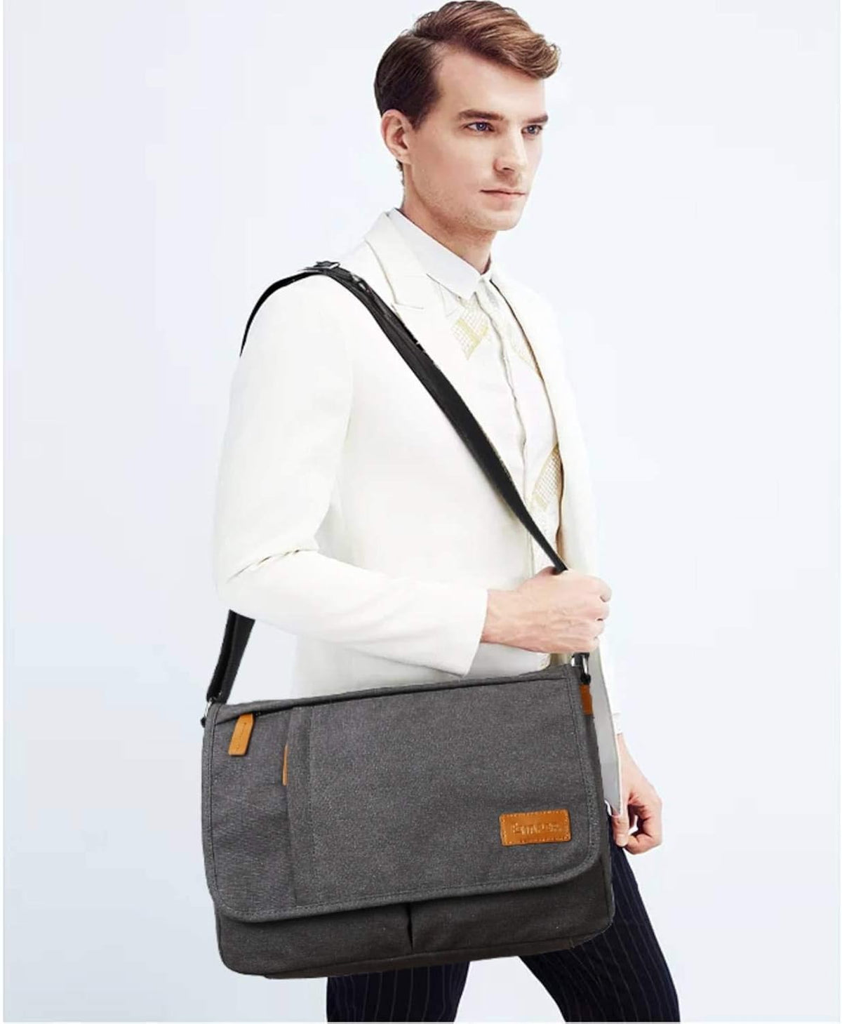 13-14 Inch Water Resistant Canvas Messenger Bag O1570