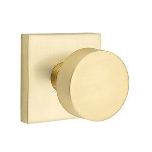 Half Dummy Round Door Knob and Square Rose in Satin Brass V5818