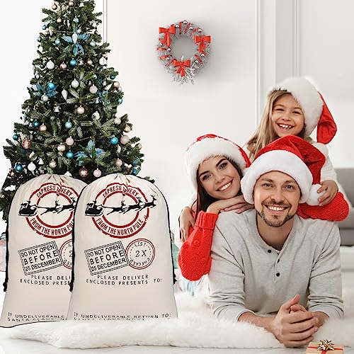 6 Pack Cotton Canvas Gift Bags With Drawstrings F81976