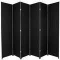 Black 6 Panel Woven Fiber Room Divider A45486