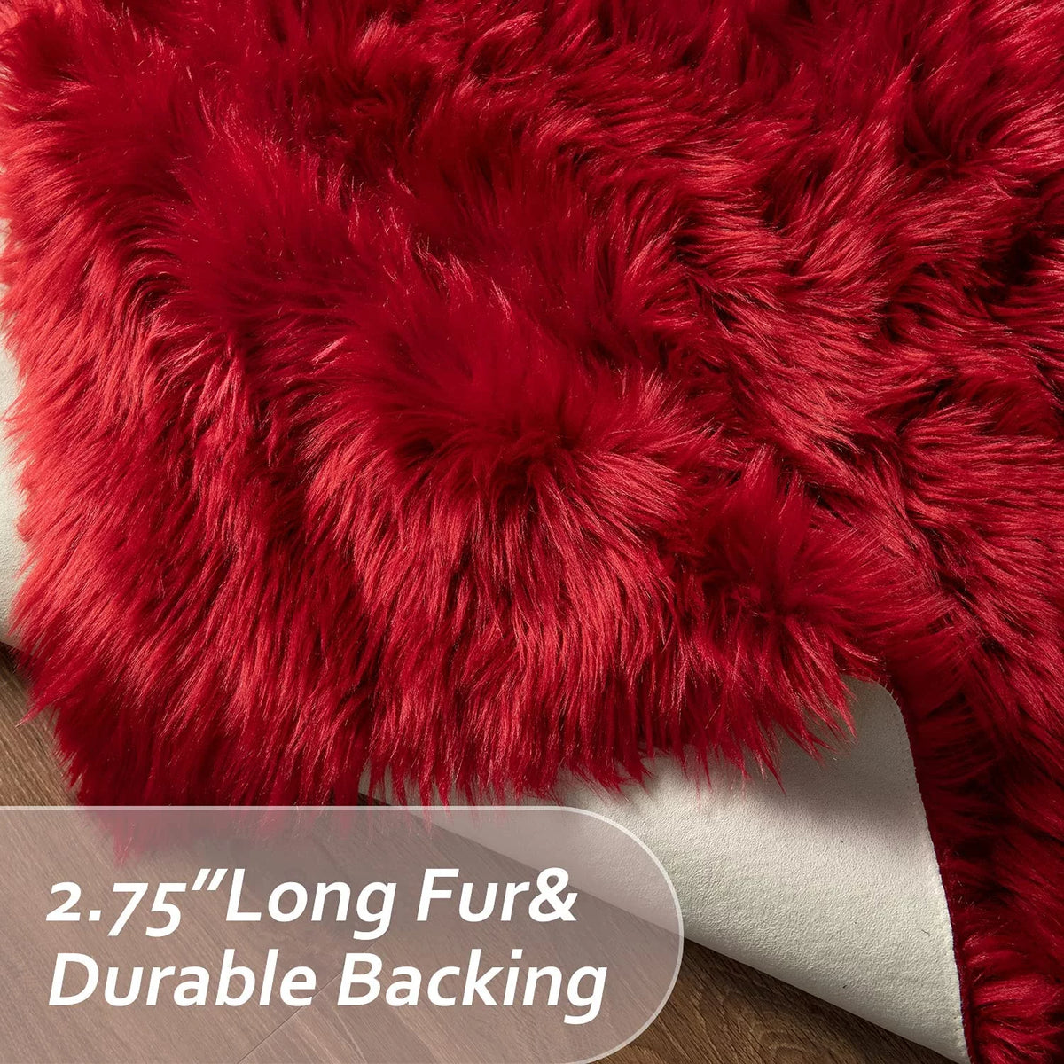 Red 3'x5' Shaggy Area Rug Q957783
