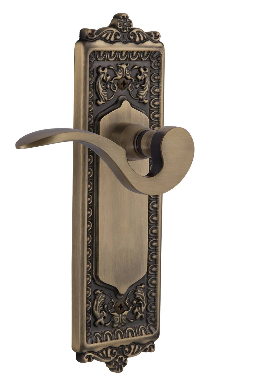 Antique Brass Door Lever Set J7028