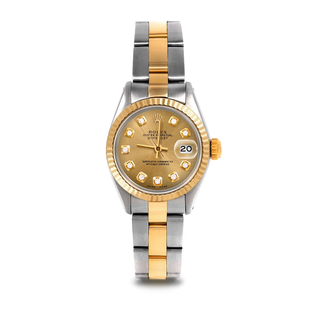 Pre-Owned Ladies 26mm Datejust Wristwatch Champagne Diamond R469