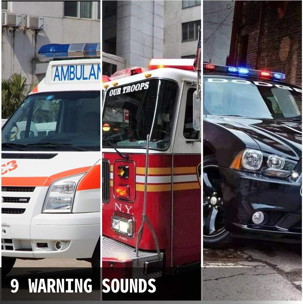 200W 9-Tone Car Warning Alarm Emergency Electronic PA System Pack of 2 G815034