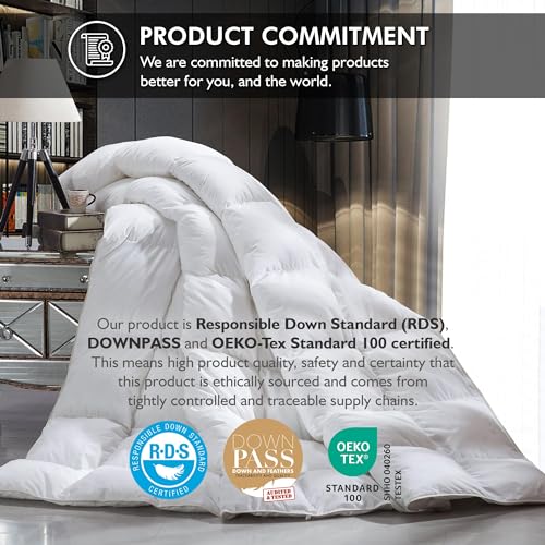 Oversized King 108" x 98" White Goose Down Fiber Comforter with 65 oz. Fill Weight D95669