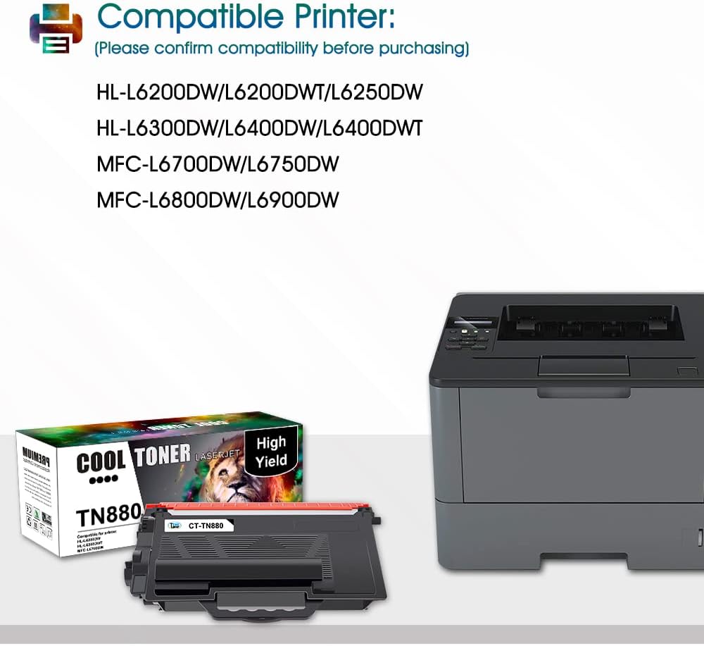 Compatible Toner Cartridge Replacement for Brother TN880 Black Ink 4Pack M149