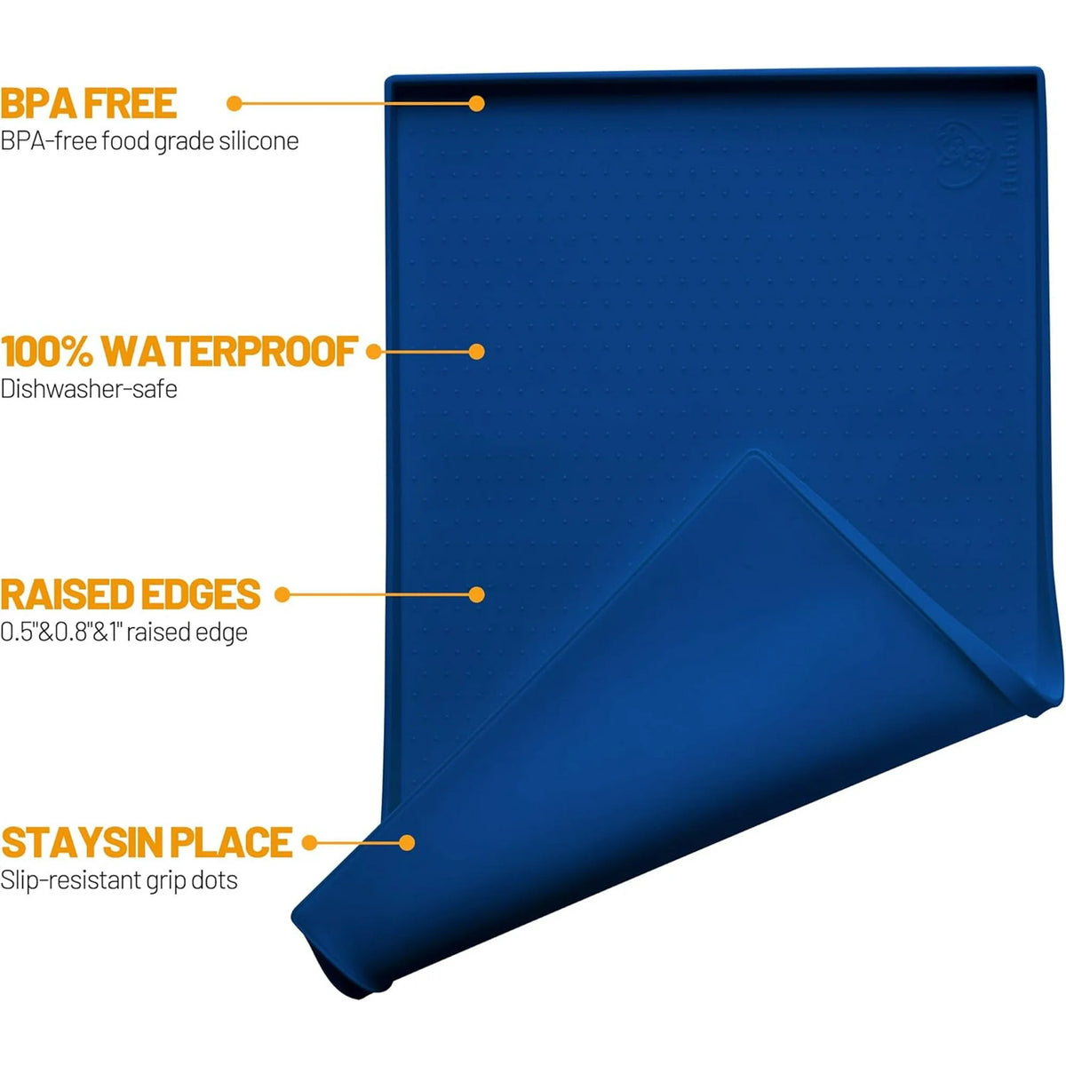 100% Waterproof Silicone Pet Feeding Mat, 19" x 12" x 0.5" R852