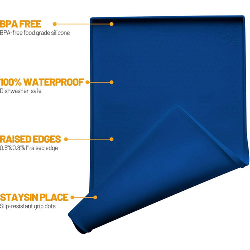 100% Waterproof Silicone Pet Feeding Mat, 19" x 12" x 0.5" R852