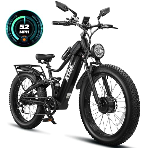 5000W Dual Motor Electric Bike 60V 32AH Battery 26x4 Fat Tire Full Suspension 7-Speed Gear Electric Bicycle H555