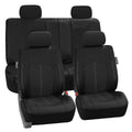 Black Perforated Leatherette Full Set Car Seat Covers O600