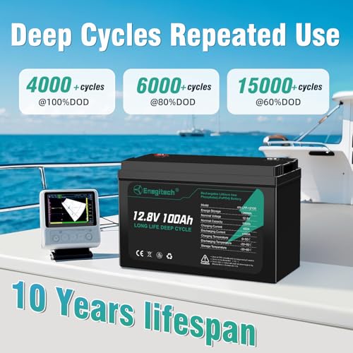 12V 100Ah LiFePO4 Lithium Battery, 12.8V 100Ah C903073