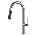 Chrome Gun Black Pull Down Single Handle Kitchen Faucet T536964