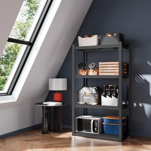 4 Tier Adjustable Metal Storage Shelves 13.7" D x 27.6" W x 57" H D1150