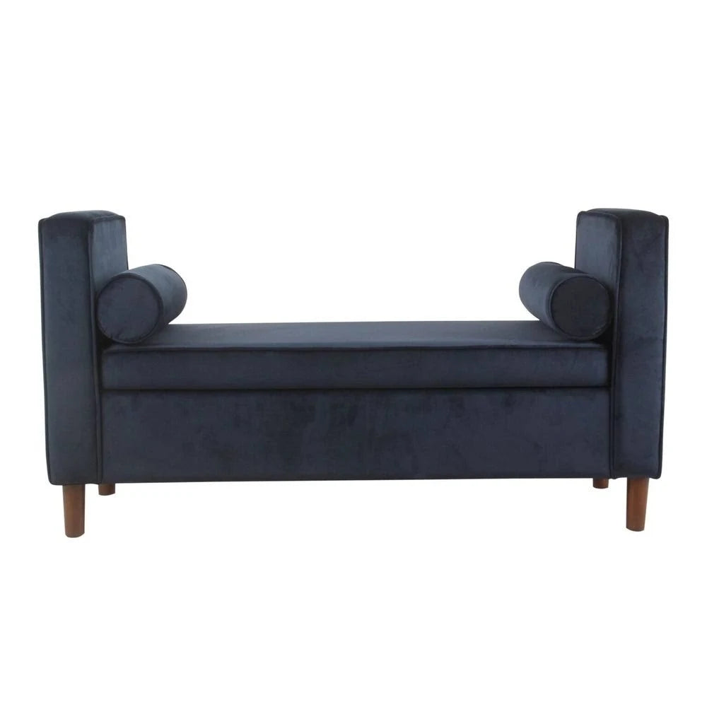 Dark Navy Velvet Storage Bench R88950