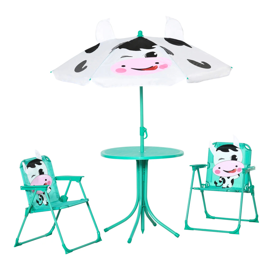 Kids Table and Chair Set with Removable Height Adjustable Umbrella Y1262