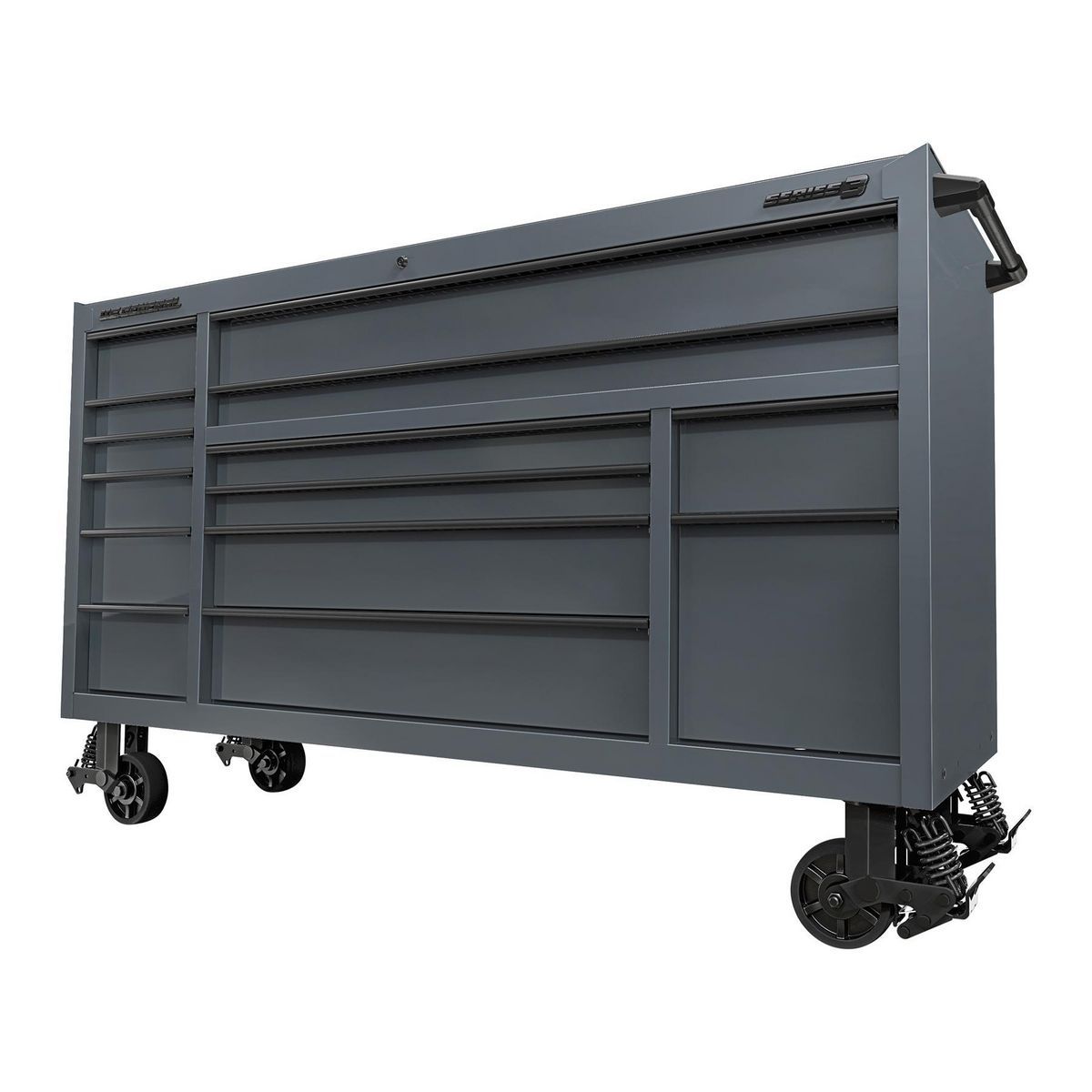 72 in. x 22 in. Slate Gray Triple-Bank Roll Cab W797