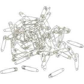 Safety Pins, 22 mm, 0.6 mm, 500 Pcs, Silver P40108