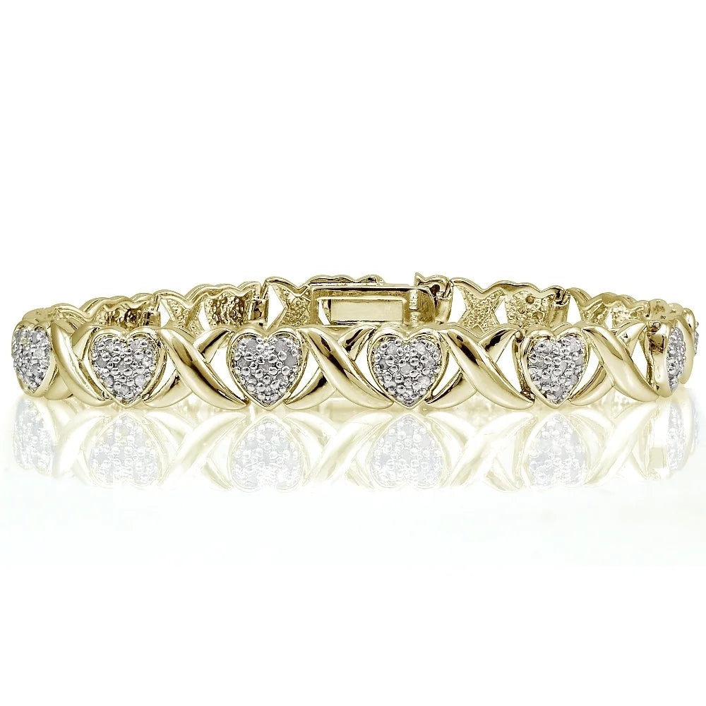 Gold Tone 1.00ct Diamond Tennis Bracelet P162607