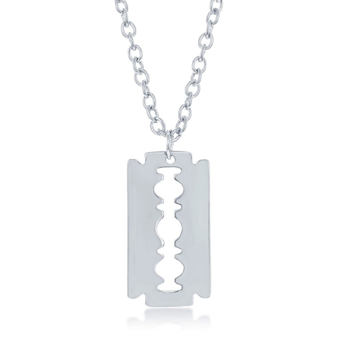 Silver Color Stainless Steel Tag with Chain 22 inch Length Jewelry U557
