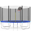 Large 2-IN-1 Trampoline with Hoop, High Density Net, 4 Steel Support Q291