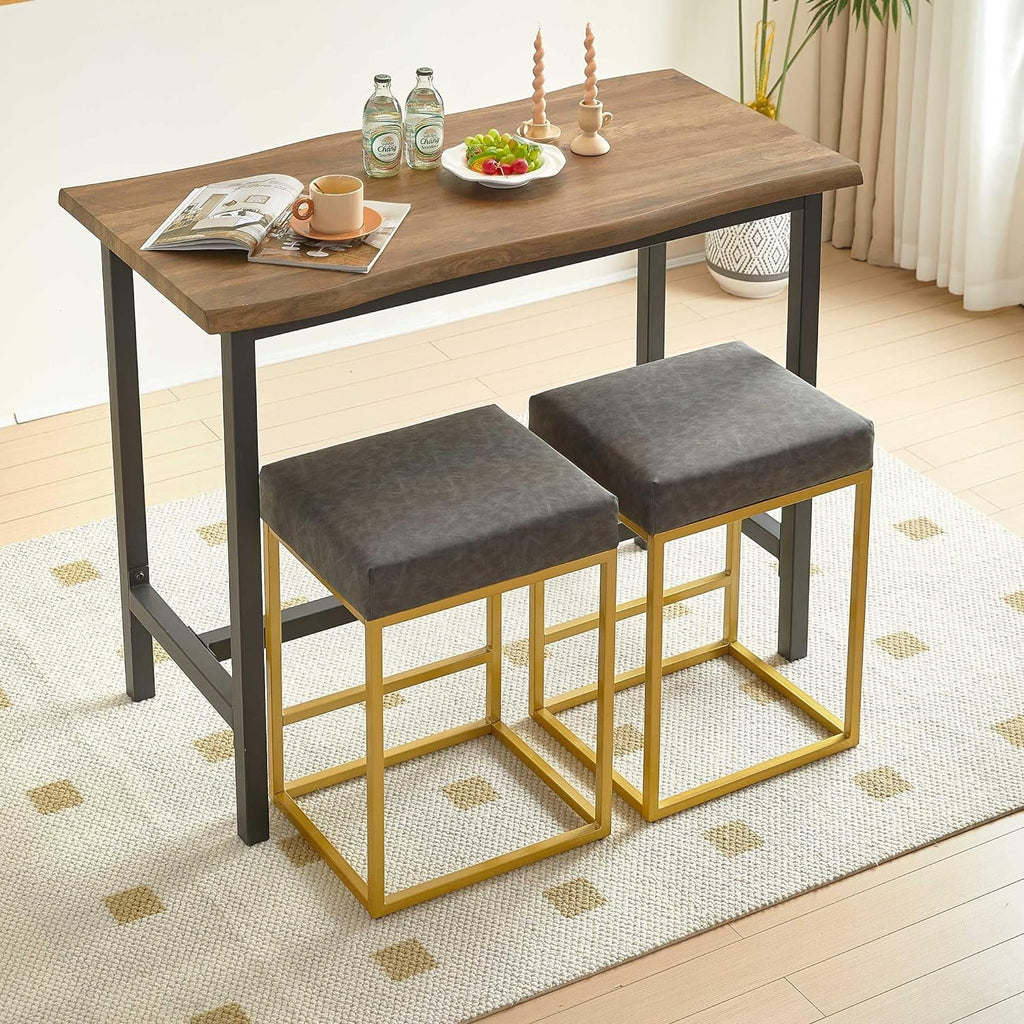 Grey PU Leather Bar Stools Set of 2 Z657
