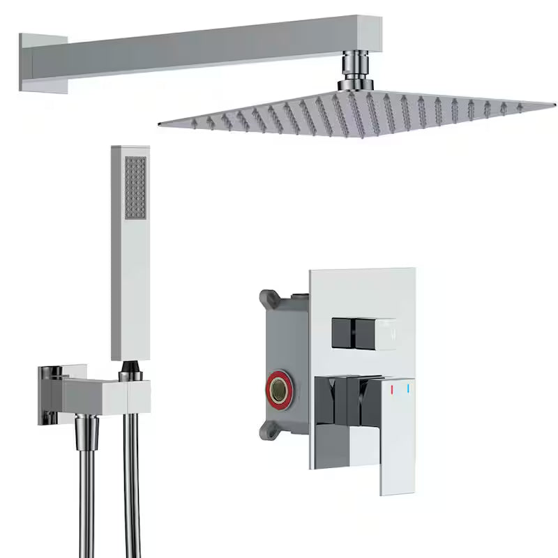 12 in. Dual Shower Heads Fixed and Handheld Shower Head in Chrome P7887