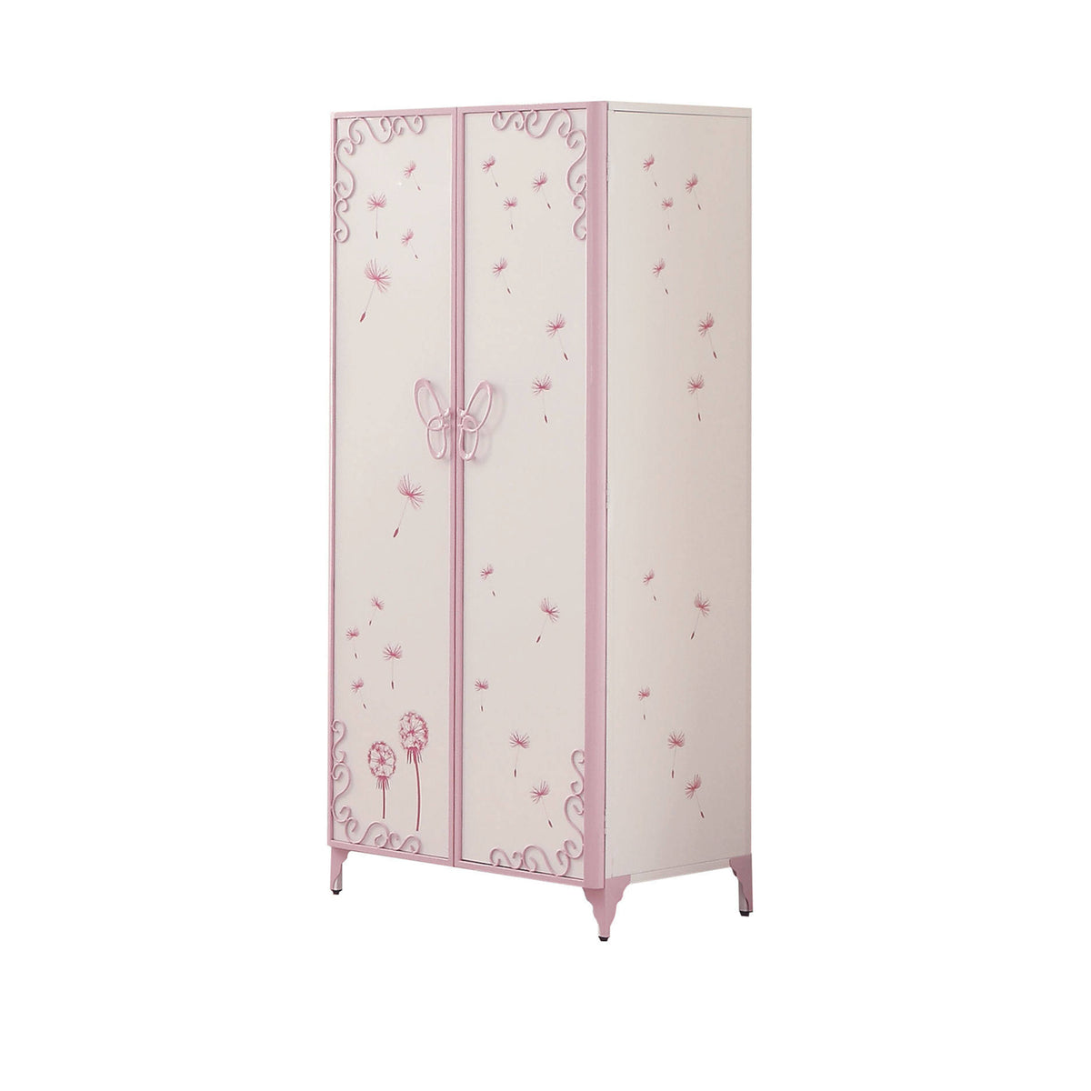 White & Light Purple Armoire M7874