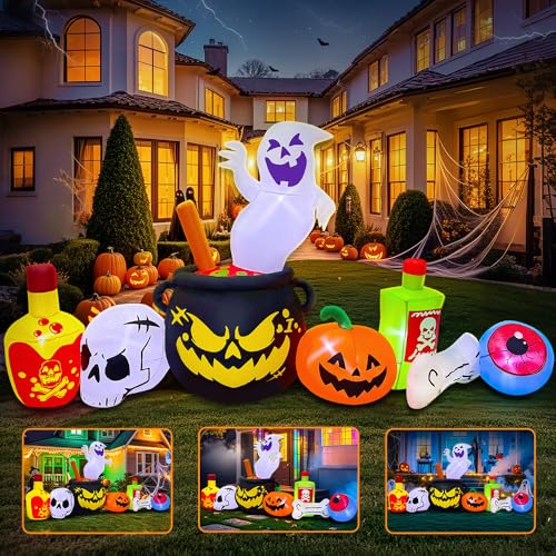 8FT LED Inflatable Ghost Halloween Decoration L848