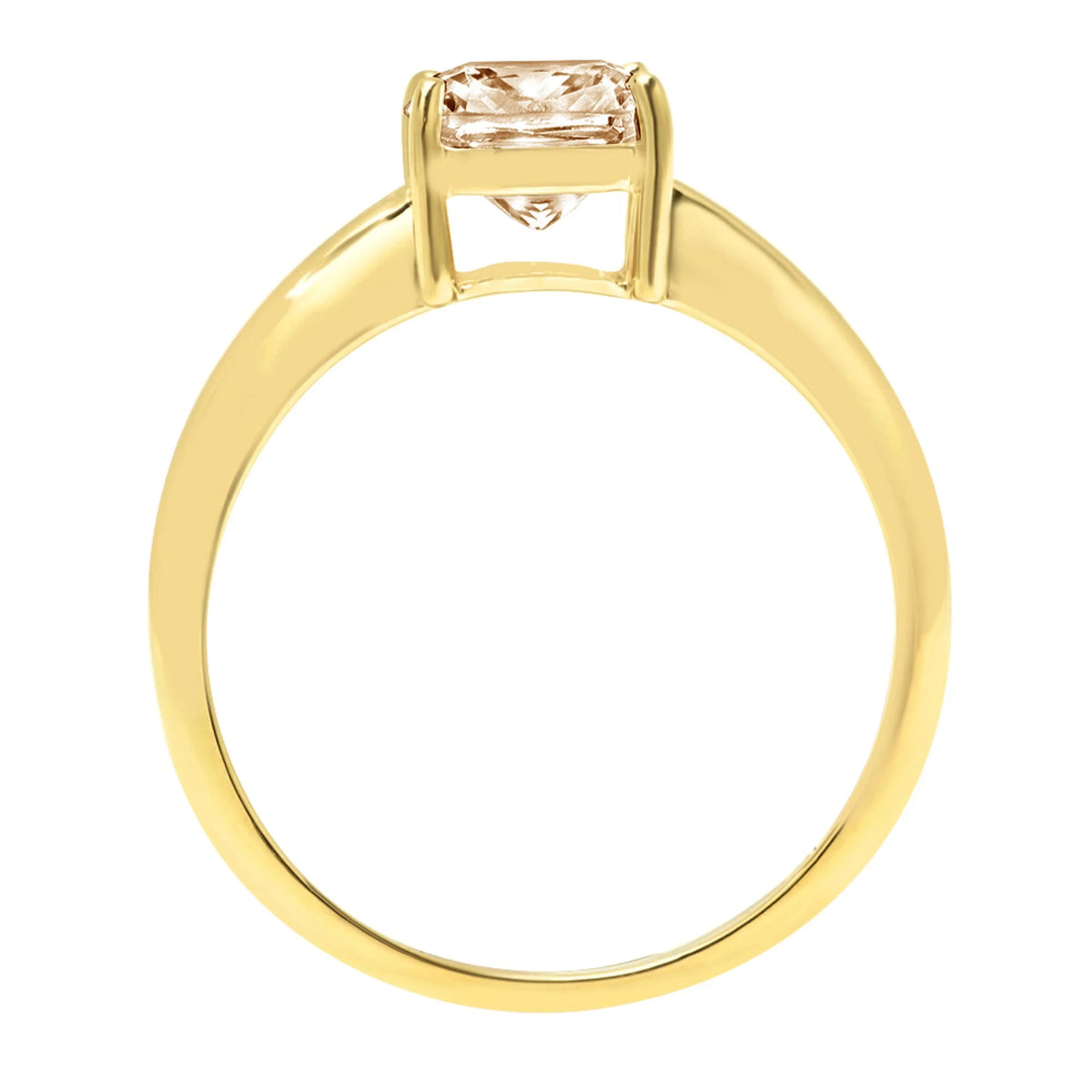 2.5ct Cushion Cut Yellow Moissanite 14k Yellow Gold Ring Size 8.5 T828