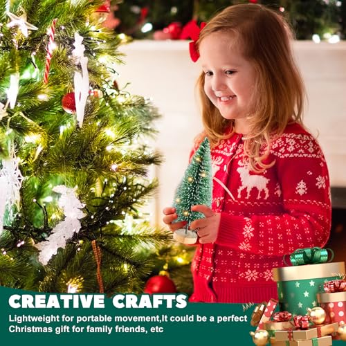 12 Pcs 4" Artificial Bottle Brush Trees with Lights Y372