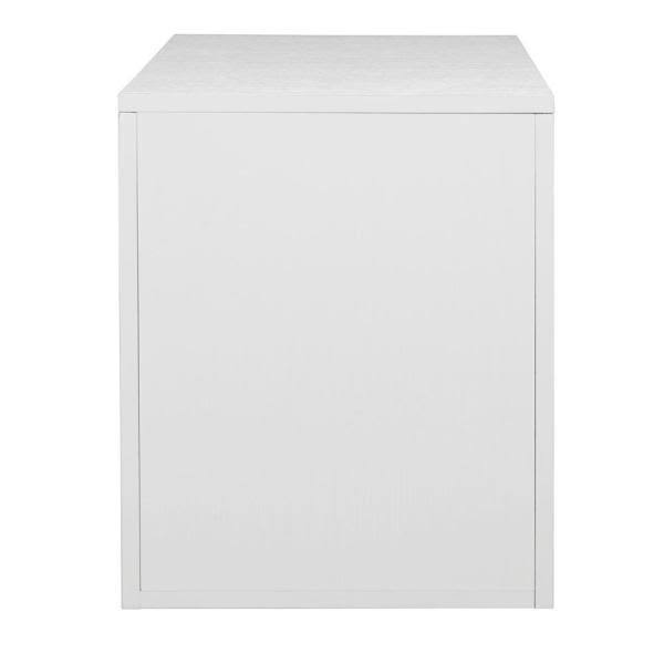 White Wood Grain Freestanding File Cabinet W37567