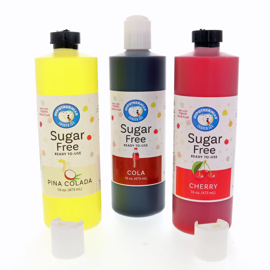 Sugar Free Snow Cone Syrups 3 Pints 16 fl. oz Each F211