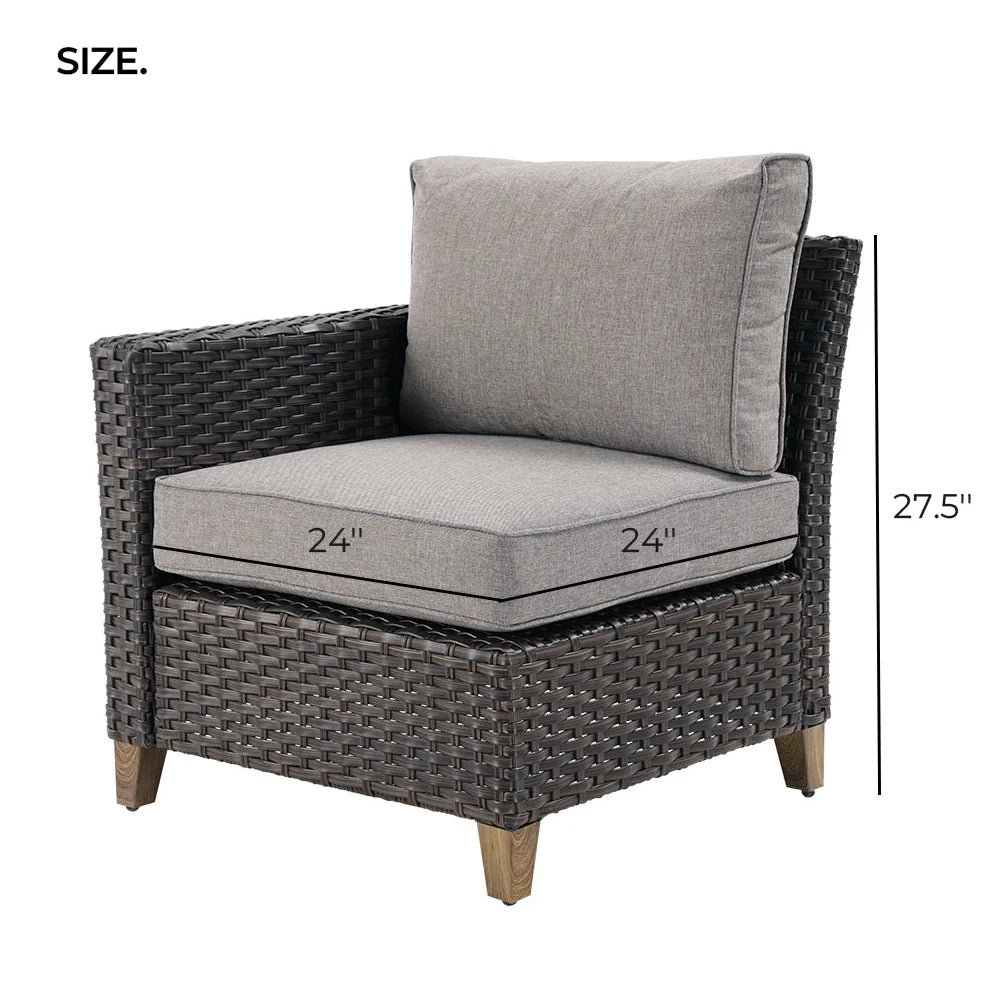 Gray Wicker Right Arm Sofa C196031