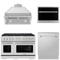 48 Gas Range, Range Hood Insert, Microwave Oven and Dishwasher W539