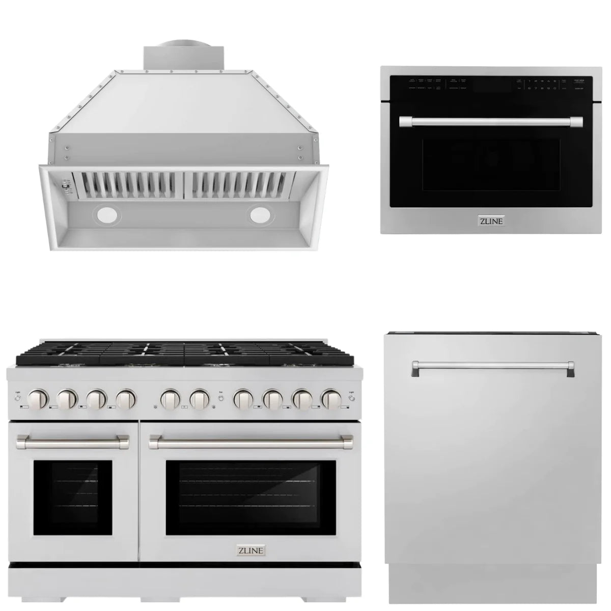 48 Gas Range, Range Hood Insert, Microwave Oven and Dishwasher W539