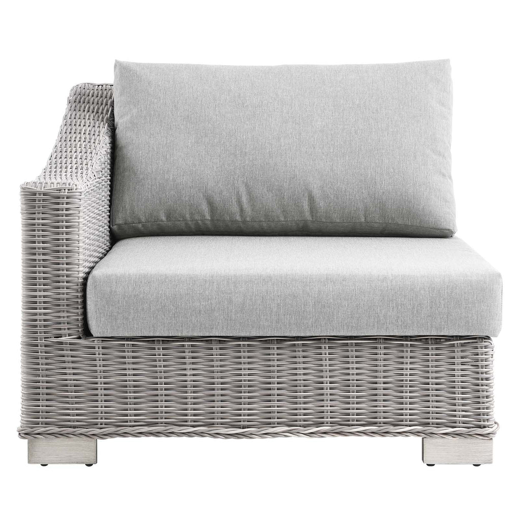 Grey Rattan Wicker Corner Chair K598087