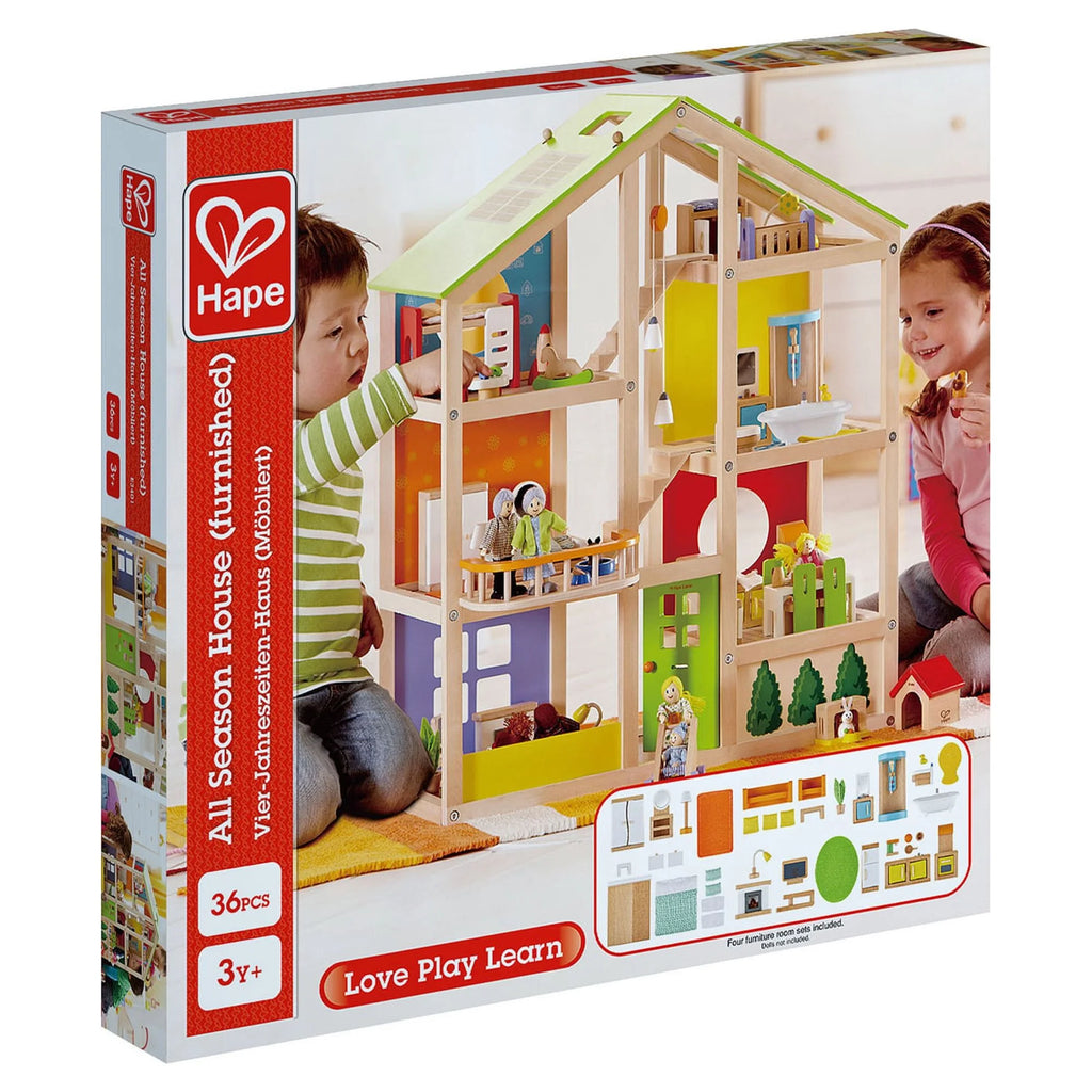 Wooden Furnished Dollhouse Playset I16739