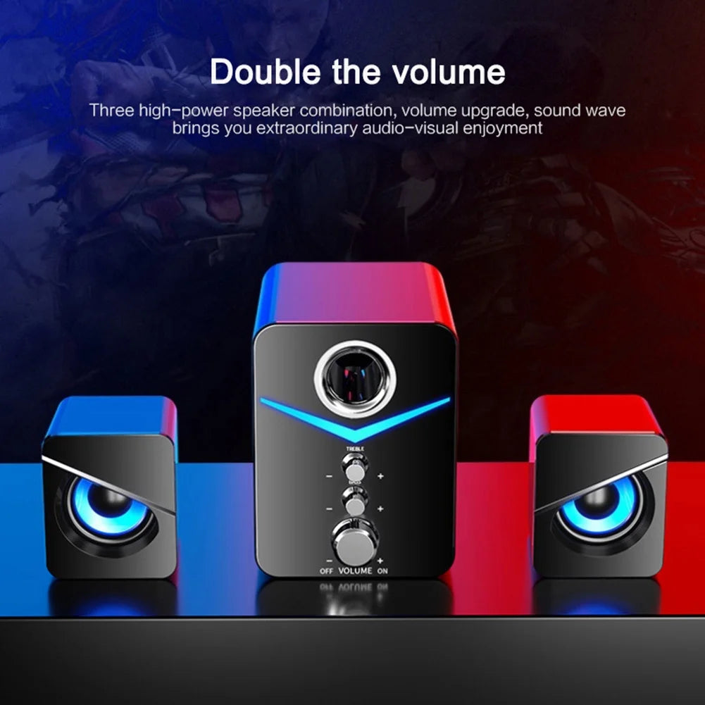 Black USB-Powered 2.1 Mini Multimedia Speakers System, Set of 3 Z624215