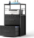 2 Drawer Black Lateral File Cabinet with Lock W7998