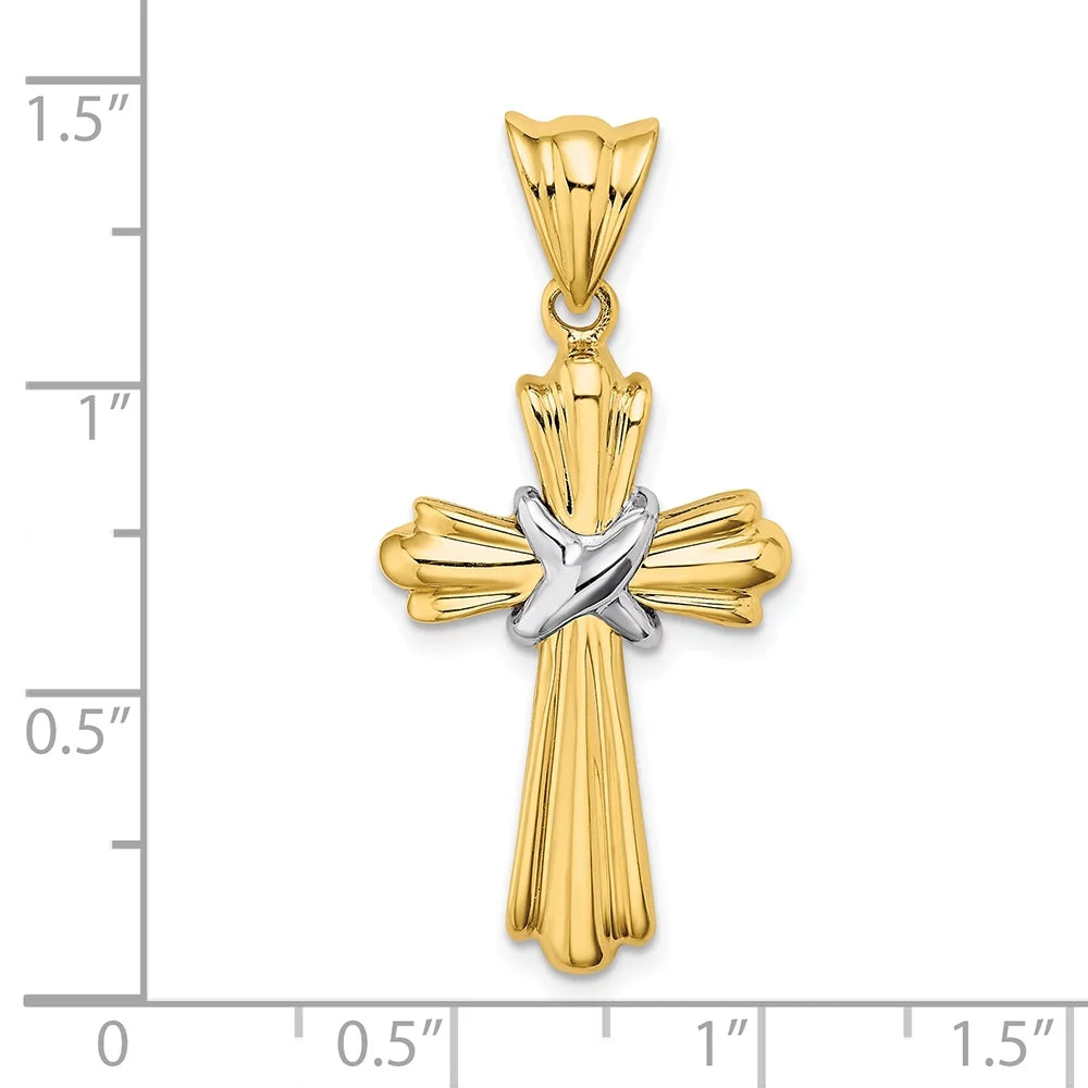 Ribbed Cross Charm L7094
