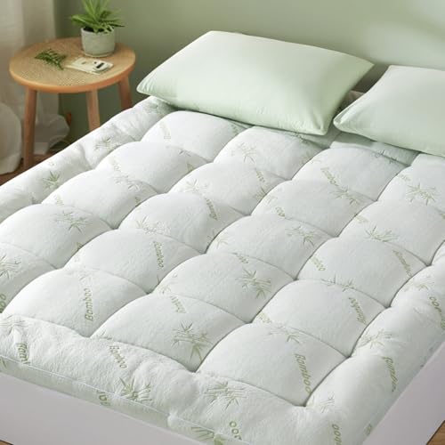 Queen Mattress Topper, Extra Thick 1100 GSM Down Alternative Fill, Cooling Pillow Top Mattress Cover with 8-21" Deep Pocket U468