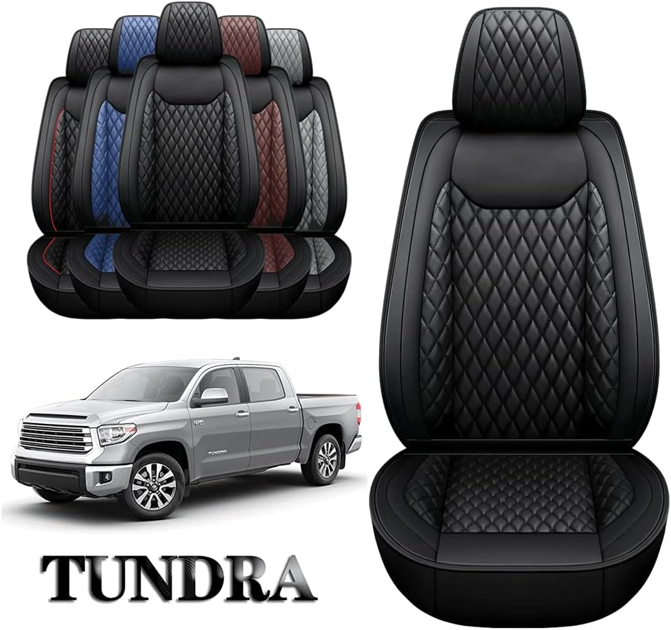 Black Waterproof Leather Car Seat Covers Full Set E5193